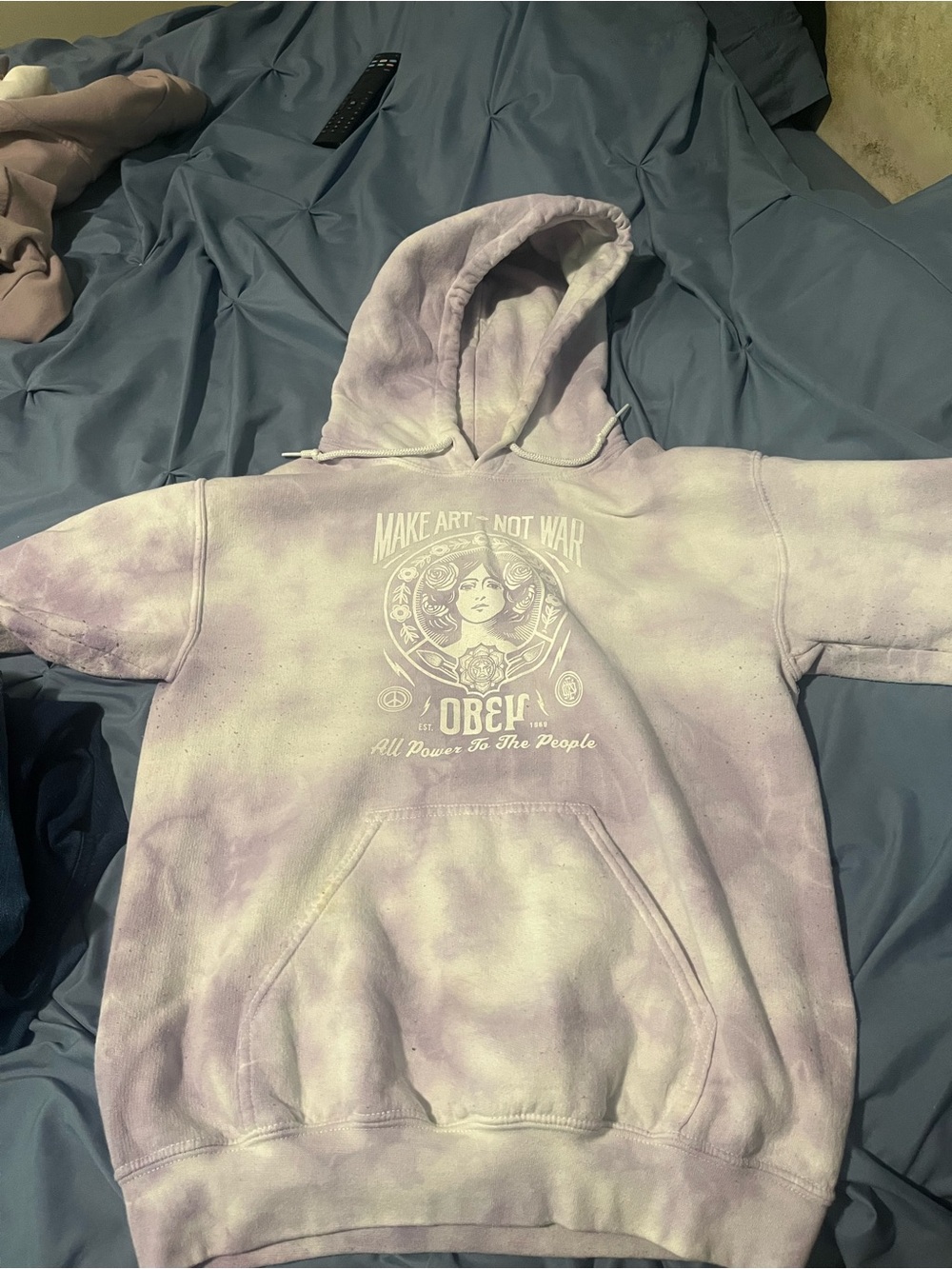 OBEY Worldwide Purple/White Tie-Dye Logo Graphic Pullover Hoodie